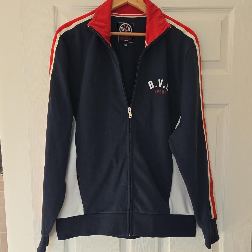 BVB Men's Blue Sport Track Performance Jacket